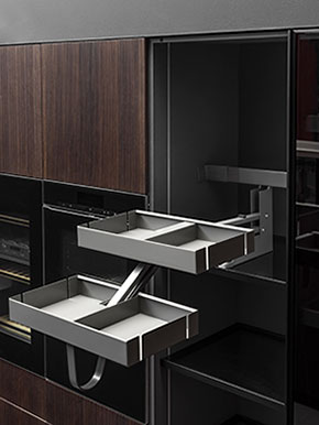 Выдвижной двухуровневый механизм KARLO от Vibo (Италия) для корпусов верхнего яруса