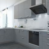 Ручка-скоба 128мм хром с кристаллами Сваровски, бетон
