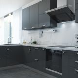 CENTER Ручка-кнопка 32мм хром с кристаллами Сваровски, антрацит