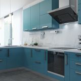 Ручка-рейлинг 192мм хром, бирюзовый