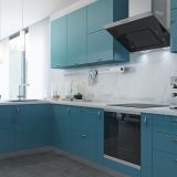 Ручка-скоба 96мм хром матовый, бирюзовый