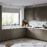 Фасад Камень металл на кухне в стиле Модерн