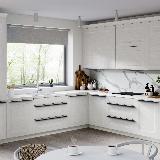 Профиль-ручка 128мм (L=196мм) крепление саморезами черный матовый (краска RAL 9005)