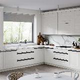 Профиль-ручка крепление саморезами для фасада 16мм, графит (краска), L-3000мм