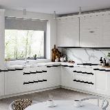 Профиль-ручка крепление саморезами для фасада 16мм, черный матовый (анод), L-3000мм