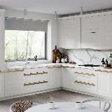 Профиль-ручка крепление саморезами для фасада 16мм,  золото матовое (анод), L-3000мм