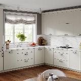 Ручка-скоба 128мм черный матовый/керамика белая