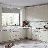 Профиль-ручка врезная для фасада 16/18мм, белый матовый (краска RAL9016), L-3000мм Профиль-ручка врезная для фасада 16/18мм, белый матовый (краска RAL9016), L-3000мм