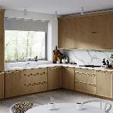 Профиль-ручка крепление саморезами для фасада 18мм,  золото матовое (анод), L-3000мм