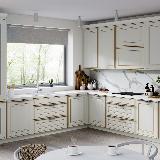 Профиль-ручка 596мм крепление саморезами золото матовое