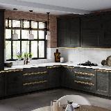 Профиль-ручка крепление саморезами для фасада 18мм,  золото матовое (анод), L-3000мм