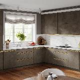 Профиль-ручка крепление саморезами для фасада 16мм,  золото матовое (анод), L-3000мм