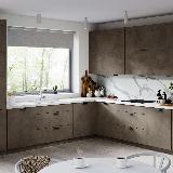 Профиль-ручка крепление саморезами черный матовый (краска RAL 9005), L-3000мм