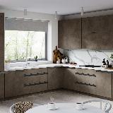 Профиль-ручка крепление саморезами для фасада 18мм, графит (краска), L-3000мм