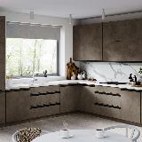 Профиль-ручка крепление саморезами для фасада 16мм, черный матовый (анод), L-3000мм