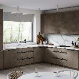 Профиль-ручка крепление саморезами для фасада 18мм, графит (краска), L-3000мм