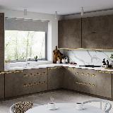 Профиль-ручка крепление саморезами для фасада 16мм,  золото матовое (анод), L-3000мм