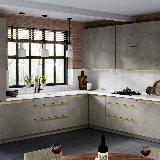 Профиль-ручка крепление саморезами для фасада 16мм,  золото матовое (анод), L-3000мм