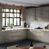 Профиль-ручка крепление саморезами для фасада 16мм,  золото матовое (анод), L-3000мм