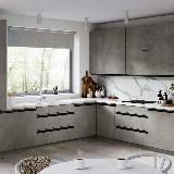 Профиль-ручка крепление саморезами для фасада 16мм, черный матовый (анод), L-3000мм