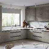 Профиль-ручка крепление саморезами для фасада 18мм, графит (краска), L-3000мм