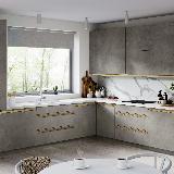 Профиль-ручка крепление саморезами для фасада 16мм,  золото матовое (анод), L-3000мм