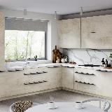 Профиль-ручка 128мм (L=196мм) крепление саморезами черный матовый (краска RAL 9005)