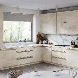 Профиль-ручка крепление саморезами для фасада 16мм,  золото матовое (анод), L-3000мм