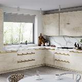 Профиль-ручка крепление саморезами для фасада 18мм,  золото матовое (анод), L-3000мм