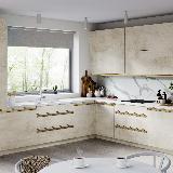 Профиль-ручка крепление саморезами для фасада 16мм,  золото матовое (анод), L-3000мм