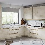 Профиль-ручка крепление саморезами для фасада 18мм,  золото матовое (анод), L-3000мм