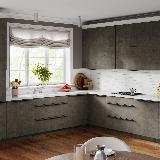 Профиль-ручка 128мм (L=196мм) крепление саморезами черный матовый (краска RAL 9005)