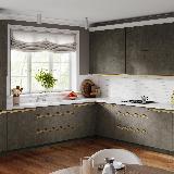 Профиль-ручка крепление саморезами для фасада 18мм,  золото матовое (анод), L-3000мм