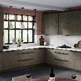 Профиль-ручка 128мм (L=196мм) крепление саморезами черный матовый (краска RAL 9005)