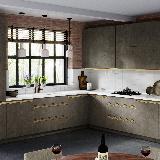 Профиль-ручка крепление саморезами для фасада 16мм,  золото матовое (анод), L-3000мм