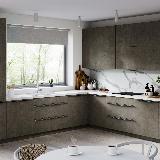 Профиль-ручка 128мм (L=196мм) крепление саморезами графит (краска) Профиль-ручка 128мм (L=196мм) крепление саморезами графит (краска)