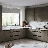 Профиль-ручка крепление саморезами для фасада 16мм, черный матовый (анод), L-3000мм