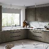 Профиль-ручка крепление саморезами для фасада 18мм, графит (краска), L-3000мм