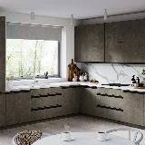 Профиль-ручка крепление саморезами для фасада 16мм, черный матовый (анод), L-3000мм