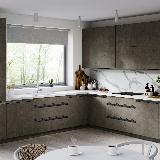 Профиль-ручка крепление саморезами для фасада 18мм, графит (краска), L-3000мм