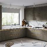 Профиль-ручка крепление саморезами для фасада 18мм,  золото матовое (анод), L-3000мм