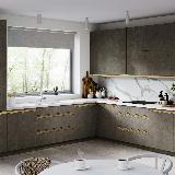 Профиль-ручка крепление саморезами для фасада 16мм,  золото матовое (анод), L-3000мм