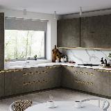 Профиль-ручка крепление саморезами для фасада 18мм,  золото матовое (анод), L-3000мм