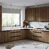 Профиль-ручка крепление саморезами для фасада 16мм, черный матовый (анод), L-3000мм