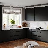 Профиль-ручка крепление саморезами для фасада 16мм, черный матовый (анод), L-3000мм