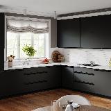 Профиль-ручка крепление саморезами для фасада 18мм, черный матовый (анод), L-3000мм