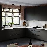 Профиль-ручка 128мм (L=196мм) крепление саморезами черный матовый (краска RAL 9005)