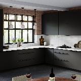 Профиль-ручка 128мм (L=196мм) крепление саморезами черный матовый (краска RAL 9005)