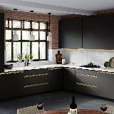 Профиль-ручка крепление саморезами для фасада 18мм,  золото матовое (анод), L-3000мм