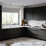 Профиль-ручка L=596мм крепление саморезами черный матовый (краска RAL 9005) Профиль-ручка L=596мм крепление саморезами черный матовый (краска RAL 9005)